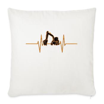 Battement de cœur avec pelle - Housse de coussin décorative 45 x 45 cm - blanc nature - Devant