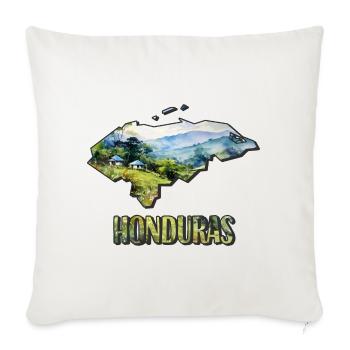 Carte à l’aquarelle du Honduras - Housse de coussin décorative 45 x 45 cm - blanc nature - Devant