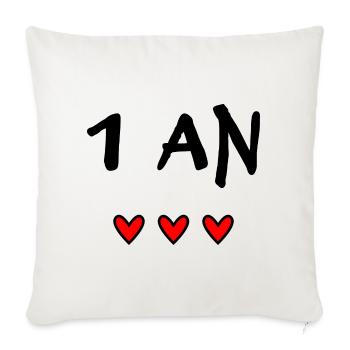 1. 1 year. 1st ANNIVERSARY. 1 YEAR ANNIVERSARY ANNIVERSARY. ANNI - Sofa pillowcase 17,3'' x 17,3'' (45 x 45 cm) - natural white - Front