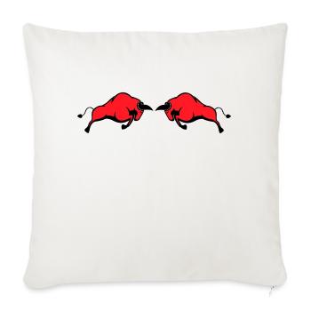 Taureaux - Housse de coussin décorative 45 x 45 cm - blanc nature - Devant