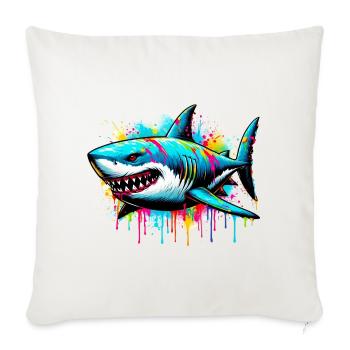 Requin - Housse de coussin décorative 45 x 45 cm - blanc nature - Devant