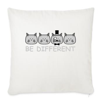 Be Different Sir Katze Zylinder Monokel Herr Reich - Sofakissenbezug 45 x 45 cm - Naturweiß  - Vorne