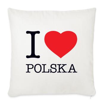 I LOVE POLSKA Poland Polen - Sofakissenbezug 45 x 45 cm - Naturweiß  - Vorne