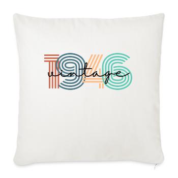 1946 vintage rétro - Housse de coussin décorative 45 x 45 cm - blanc nature - Devant