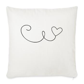 Ligne de balançoire en forme de cœur - Housse de coussin décorative 45 x 45 cm - blanc nature - Devant
