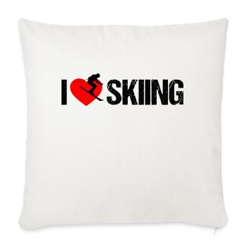J’adore le ski - Housse de coussin décorative 45 x 45 cm - blanc nature - Devant