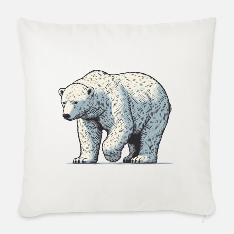 Eisbär - Sofakissenbezug 45 x 45 cm - Naturweiß 