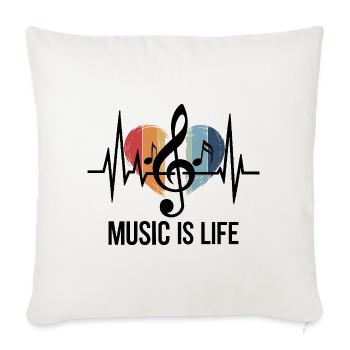 Music is Life clef outfit music fans and - Sofa pillowcase 17,3'' x 17,3'' (45 x 45 cm) - natural white - Front