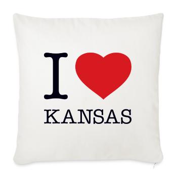 J’ADORE LE KANSAS - Housse de coussin décorative 45 x 45 cm - blanc nature - Devant