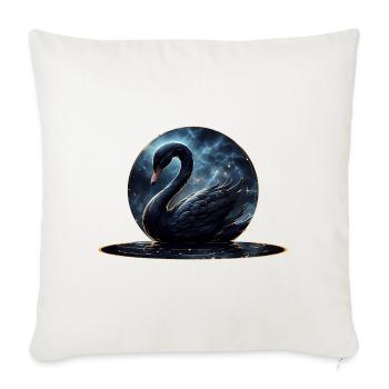 Galaktische Gnade: Der schwarze Schwan - Sofakissenbezug 45 x 45 cm - Naturweiß  - Vorne