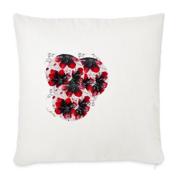 « Élégance intemporelle - peinte à la main par Martina Eßer - Housse de coussin décorative 45 x 45 cm - blanc nature - Devant