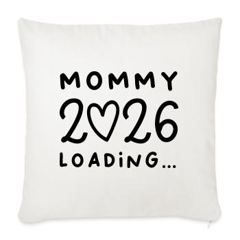 Maman 2026 - Housse de coussin décorative 45 x 45 cm - blanc nature - Devant