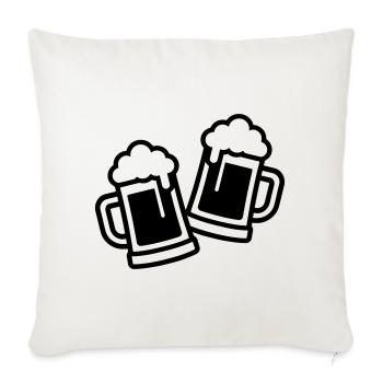 Chope à bière Verre à bière - Housse de coussin décorative 45 x 45 cm - blanc nature - Devant