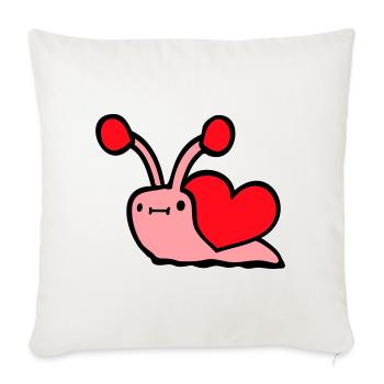 Escargot Coeur Escargot Coquille Mignon Amour Romantique - Housse de coussin décorative 45 x 45 cm - blanc nature - Devant
