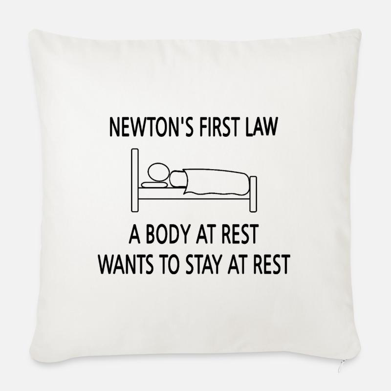 Newtons erstes Gesetz - Sofakissenbezug 45 x 45 cm - Naturweiß 