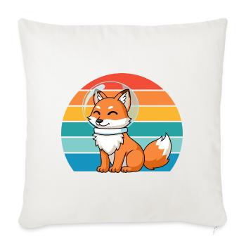 Astronauts Retro Predator Red Fox Fox Lover - Sofa pillowcase 17,3'' x 17,3'' (45 x 45 cm) - natural white - Front