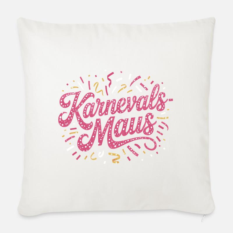 Karnevalsmaus Karneval Köln Kölner Karnevals Maus - Sofakissenbezug 45 x 45 cm - Naturweiß 