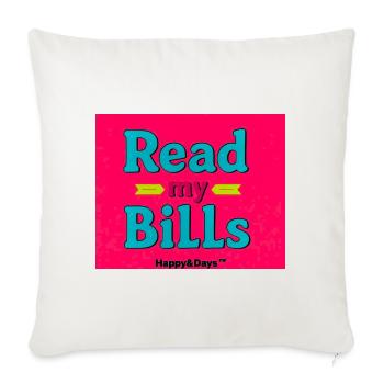 Lire mes factures Neon Design - Housse de coussin décorative 45 x 45 cm - blanc nature - Devant