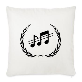 Couronne de notes de musique - Housse de coussin décorative 45 x 45 cm - blanc nature - Devant