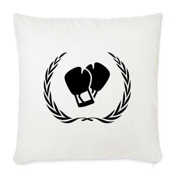 Boxhandschuhe Kranz - Sofakissenbezug 45 x 45 cm - Naturweiß  - Vorne