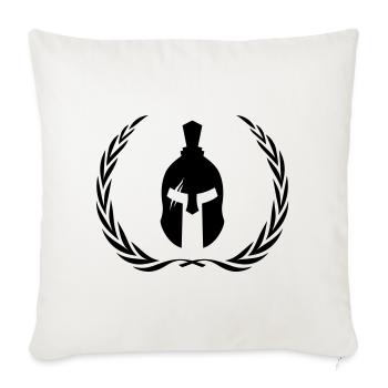 Casque Spartan Couronne de gladiateur - Housse de coussin décorative 45 x 45 cm - blanc nature - Devant