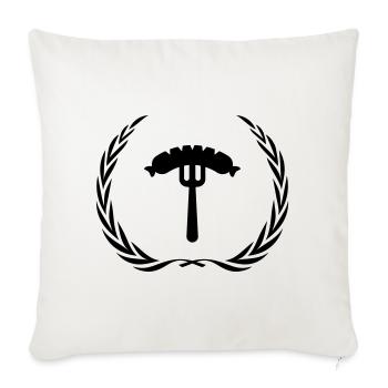 Saucisse, fourchette, saucisse - Housse de coussin décorative 45 x 45 cm - blanc nature - Devant