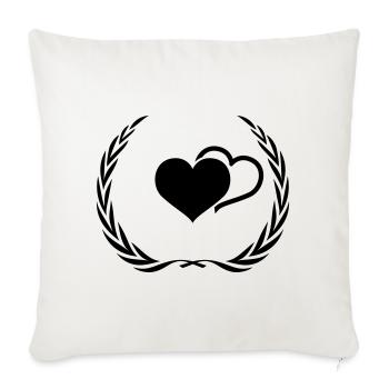 Coeurs symbole couronne - Housse de coussin décorative 45 x 45 cm - blanc nature - Devant