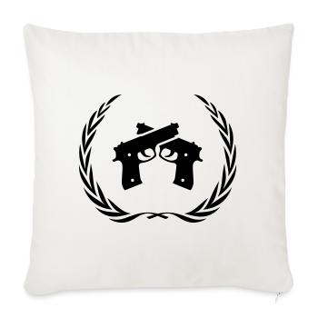 Couronne de symbole d’arme à feu - Housse de coussin décorative 45 x 45 cm - blanc nature - Devant