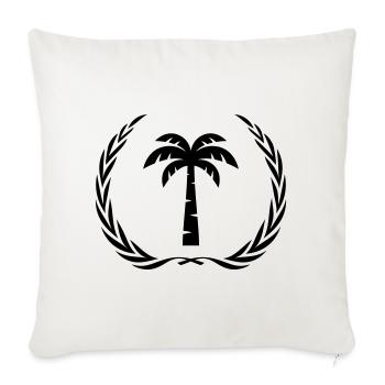 Couronne de symbole de palmier - Housse de coussin décorative 45 x 45 cm - blanc nature - Devant