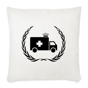 Ambulance Ambulance Couronne - Housse de coussin décorative 45 x 45 cm - blanc nature - Devant