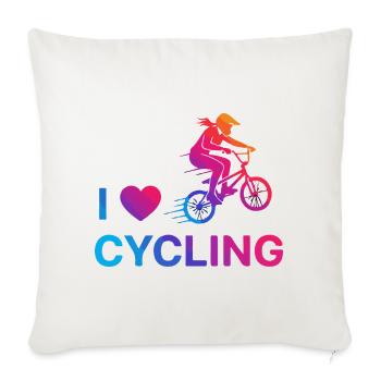 I Love Cycling Heart - Sofa pillowcase 17,3'' x 17,3'' (45 x 45 cm) - natural white - Front