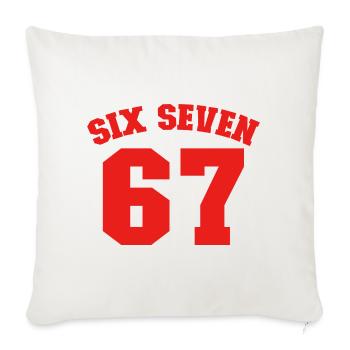 Six Seven Jersey Fun 67 Numéro 6-7 6 7 Six Seven - Housse de coussin décorative 45 x 45 cm - blanc nature - Devant