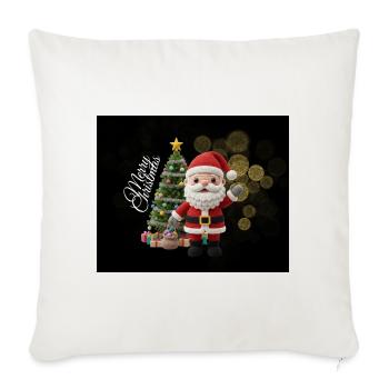 Knitted Santa with Christmas tree - Sofa pillowcase 17,3'' x 17,3'' (45 x 45 cm) - natural white - Front