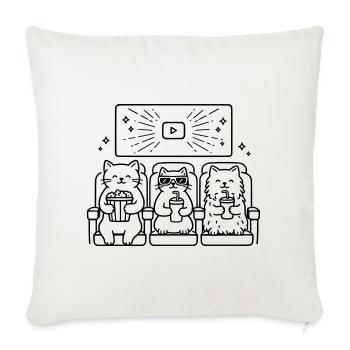 Art de ligne cinéma Cats - Housse de coussin décorative 45 x 45 cm - blanc nature - Devant
