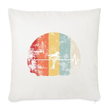 Cheval Heartbeat dans Retro Rainbow - Housse de coussin décorative 45 x 45 cm - blanc nature - Devant