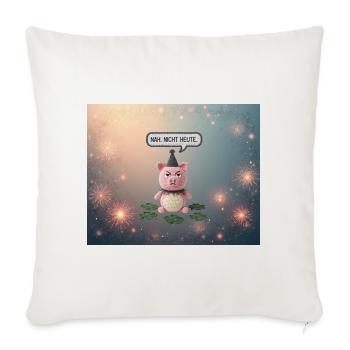 Cuddly Pig : Presque. Pas aujourd’hui - Housse de coussin décorative 45 x 45 cm - blanc nature - Devant