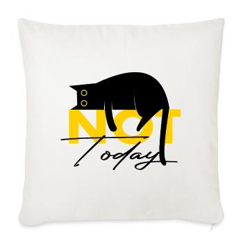 Chat Pas Aujourd’Hui Drôle Dire - Housse de coussin décorative 45 x 45 cm - blanc nature - Devant
