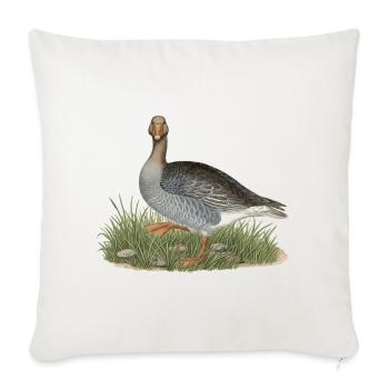 Vintage Greylag Goose Art, Wildlife Bird Illustration - Sofa pillowcase 17,3'' x 17,3'' (45 x 45 cm) - natural white - Front