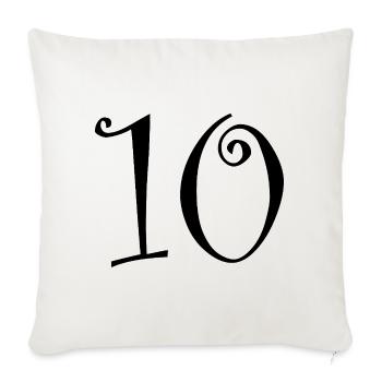 10. 10 ANS. 10e ANNIVERSAIRE. ANNIVERSAIRE 10 ANS. - Housse de coussin décorative 45 x 45 cm - blanc nature - Devant