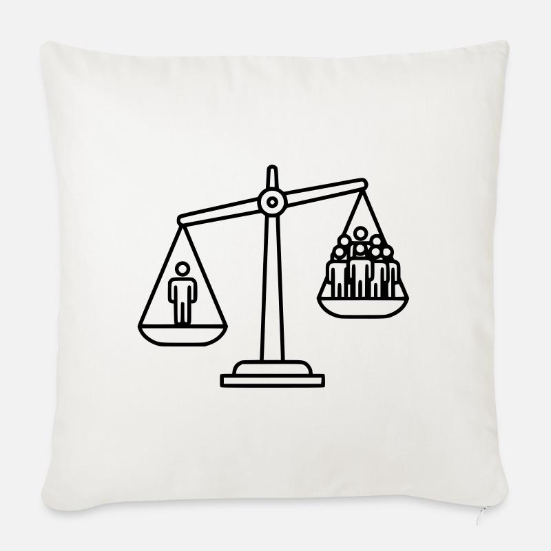 Waage Gerechtigkeit Konzept - Sofakissenbezug 45 x 45 cm - Naturweiß 