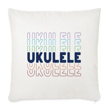 Ukulele typography - Sofa pillowcase 17,3'' x 17,3'' (45 x 45 cm) - natural white - Front