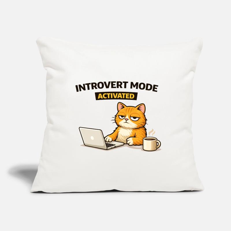 Chat activé en mode introverti Housse de coussin décorative 45 x 45 cm