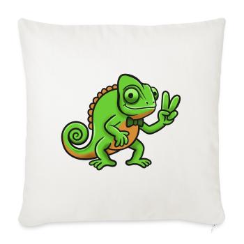 Chameleon Gentleman Peace Sign - Sofa pillowcase 17,3'' x 17,3'' (45 x 45 cm) - natural white - Front