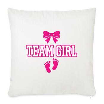 Team Girl Bow Footprints Design - Sofa pillowcase 17,3'' x 17,3'' (45 x 45 cm) - natural white - Front