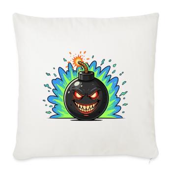 Boule de bombe en colère néonburst - Housse de coussin décorative 45 x 45 cm - blanc nature - Devant
