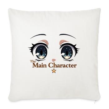 Le personnage principal regarde la nuit étoilée - Housse de coussin décorative 45 x 45 cm - blanc nature - Devant