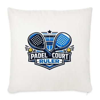 Logo du Maître de la Cour Padel - Housse de coussin décorative 45 x 45 cm - blanc nature - Devant