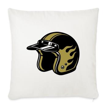Motorcycle Helmet Flames Biker Motorcycle Club - Sofa pillowcase 17,3'' x 17,3'' (45 x 45 cm) - natural white - Front