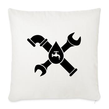 Klempner Rohrzange Sanitär Logo - Sofakissenbezug 45 x 45 cm - Naturweiß  - Vorne