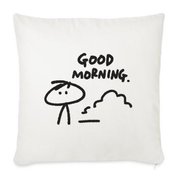 Good Morning Doodle Sketch - Sofa pillowcase 17,3'' x 17,3'' (45 x 45 cm) - natural white - Front